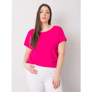 Fukszia plus size pamut póló