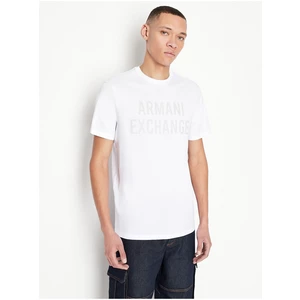 Bílé pánské tričko Armani Exchange - Pánské