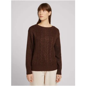 Brown Women's Sweater with Braids Tom Tailor - Women