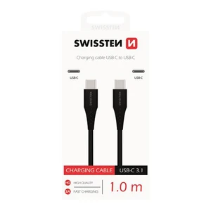 Datový kabel SWISSTEN USB-C / USB-C 1 m black