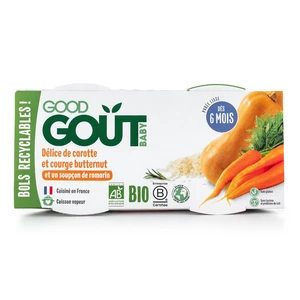 2x GOOD GOUT BIO Pyré z máslové dýně a mrkve 190 g