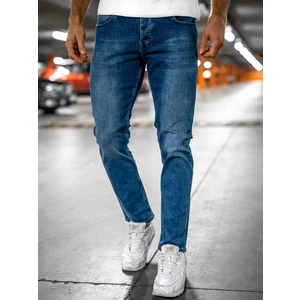 Granatowe spodnie jeansowe męskie regular fit Denley R900