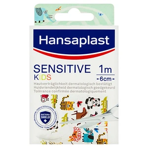 Hansaplast Sensitive Kids Detské náplasti pre citlivú pokožku s rôznymi motívmi zvieratiek 1 m x 6 cm