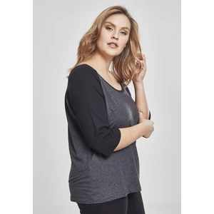 Ladies 3/4 Contrast Raglan Tee charcoal/black