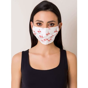 White protective mask with flamingos