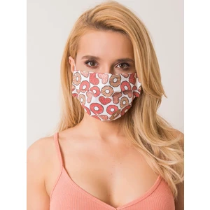 White protective mask with a color print