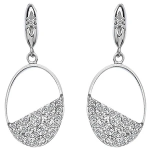 Hot Diamonds Stříbrné oválné náušnice s diamanty Horizon Topaz DE622