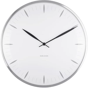 Biele sklenené nástenné hodiny Karlsson Leaf, ø 40 cm