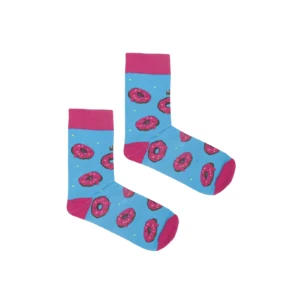 Kabak Unisex's Socks Patterned Donuts Blue