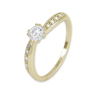 Brilio Zlatý prsteň s kryštálmi 229 001 00830 00 56 mm
