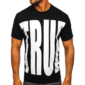 Tricou cu imprimeu bărbați negru Bolf 9018