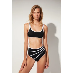 MOEVA X Trendyolmilla fekete cső részletes high waist bikini szett