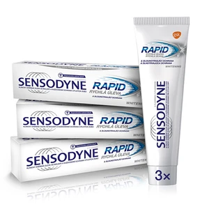 Sensodyne Rapid Whitening bieliaca zubná pasta pre citlivé zuby 3x75 ml