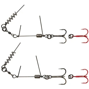 Savage gear návazec ss corkscrew stinger 3g červený + bn 2 ks 35 kg - velikost háčku 2/0