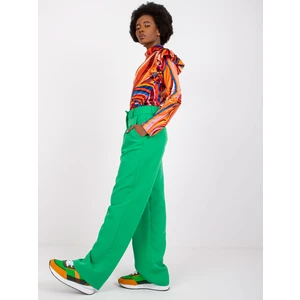 Orange velvet blouse with frills Lina