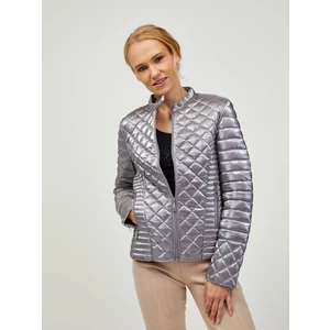 Women's Quilted Jacket in Silver Guess Vona - Women
