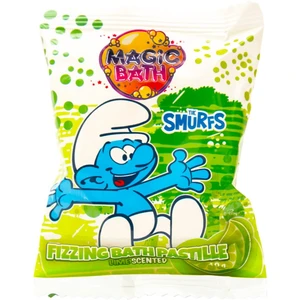 Disney Smurfs barevné šumivé tablety do koupele Lime 1 ks