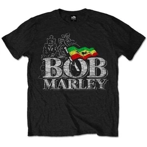 Bob Marley T-shirt Distressed Logo Graphisme-Noir L