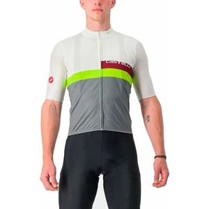 Castelli A Blocco Jersey Ivory/Bordeaux-Electric Lime-Sedona Sage M