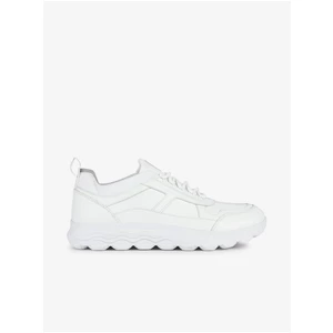 Geox White Mens Leather Sneakers - Men