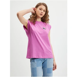 Pink Women's T-Shirt KARL LAGERFELD Ikonik - Women