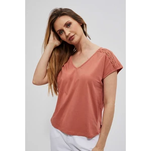 Blouse with openwork decorations - corals