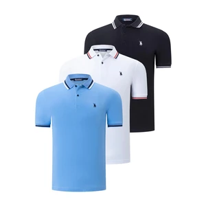 TRIPLE SET T8594 DEWBERRY MEN'S T-SHIRT-BLACK-WHITE-LIGHT BLUE