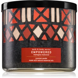 Bath & Body Works Mahogany Teakwood vonná svíčka s esenciálními oleji I. 411 g