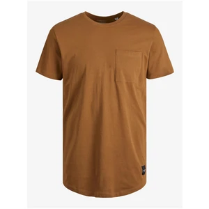 Hnědé pánské tričko Jack & Jones Noa - Pánské