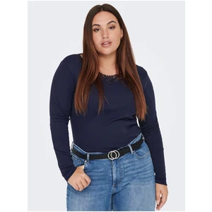 Dark Blue Long Sleeve T-Shirt ONLY CARMAKOMA Kiraz - Women