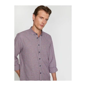 Koton Men's Red Plaid Check Shirt