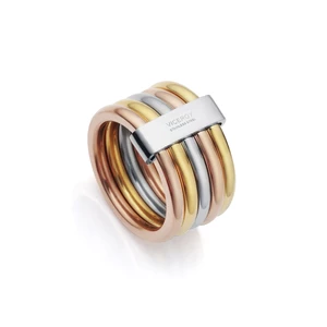 Viceroy Luxusní tricolor prsten z oceli Chic 75305A01 56 mm