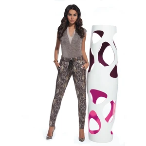 Bas Bleu Women's pants NAYA in snake print with a tie at the waist