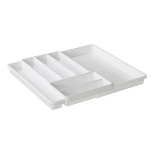Biały plastikowy organizer na sztućce do szuflady 39,7 x 34 cm Domino – Rotho