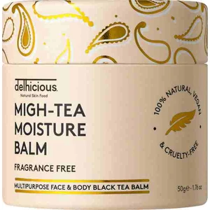 delhicious MIGH-TEA MOISTURE BALM multifunkčný balzam pre veľmi suchú a citlivú pleť bez parfumácie 50 g