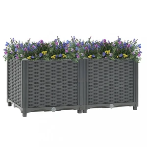 Vyvýšený záhon 80x40x38 cm PP Dekorhome Tmavosivá,Vyvýšený záhon 80x40x38 cm PP Dekorhome Tmavosivá