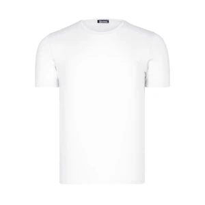 T8569 DEWBERRY BIKE COLLAR MEN'S T-SHIRT-PLAIN WHITE