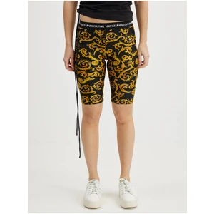 Versace Jeans Couture Yellow-Black Womens Patterned Short Leggings - Women