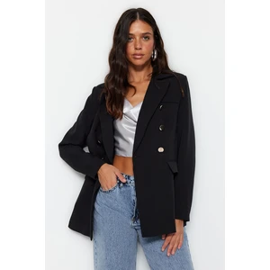 Trendyol Black Regular Lined Woven Blazer Jacket