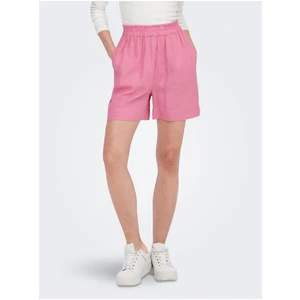 Pink Womens Linen Shorts ONLY Tokyo - Women