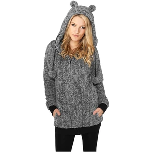 Women's Melange Teddy Zip Hoody blk/wht