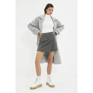 Trendyol Anthracite Wrap Stitch Woven Shorts Skirt