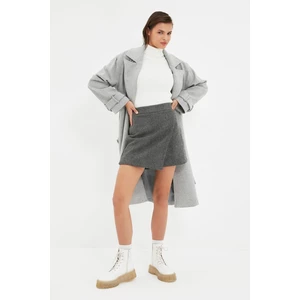 Trendyol Anthracite Wrap Stitch Woven Shorts Skirt