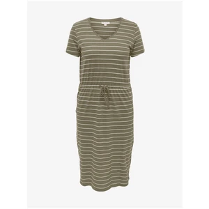 Khaki Women's Striped Midisats ONLY CARMAKOMA May - Ladies