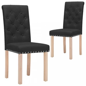 Jídelní židle 2 ks látka / dřevo Dekorhome Černá,Jídelní židle 2 ks látka / dřevo Dekorhome Černá
