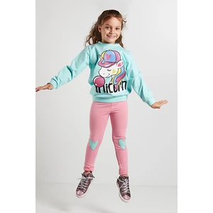 Denokids Bubble Unicorn Girls Sweatshirt Tights Set