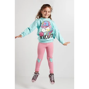 Denokids Bubble Unicorn Girls Sweatshirt Tights Set