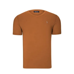 T8568 DEWBERRY V COLLAR MEN'S T-SHIRT-ON CAMEL
