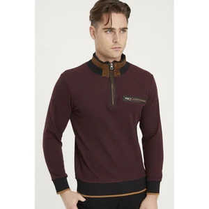 1039 DEWBERRY MEN'S SWEATSHIRT-BLACK-BURGUNDY