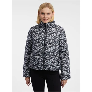 Orsay Women's Grey-Black Patterned Quilted Jacket - Women's